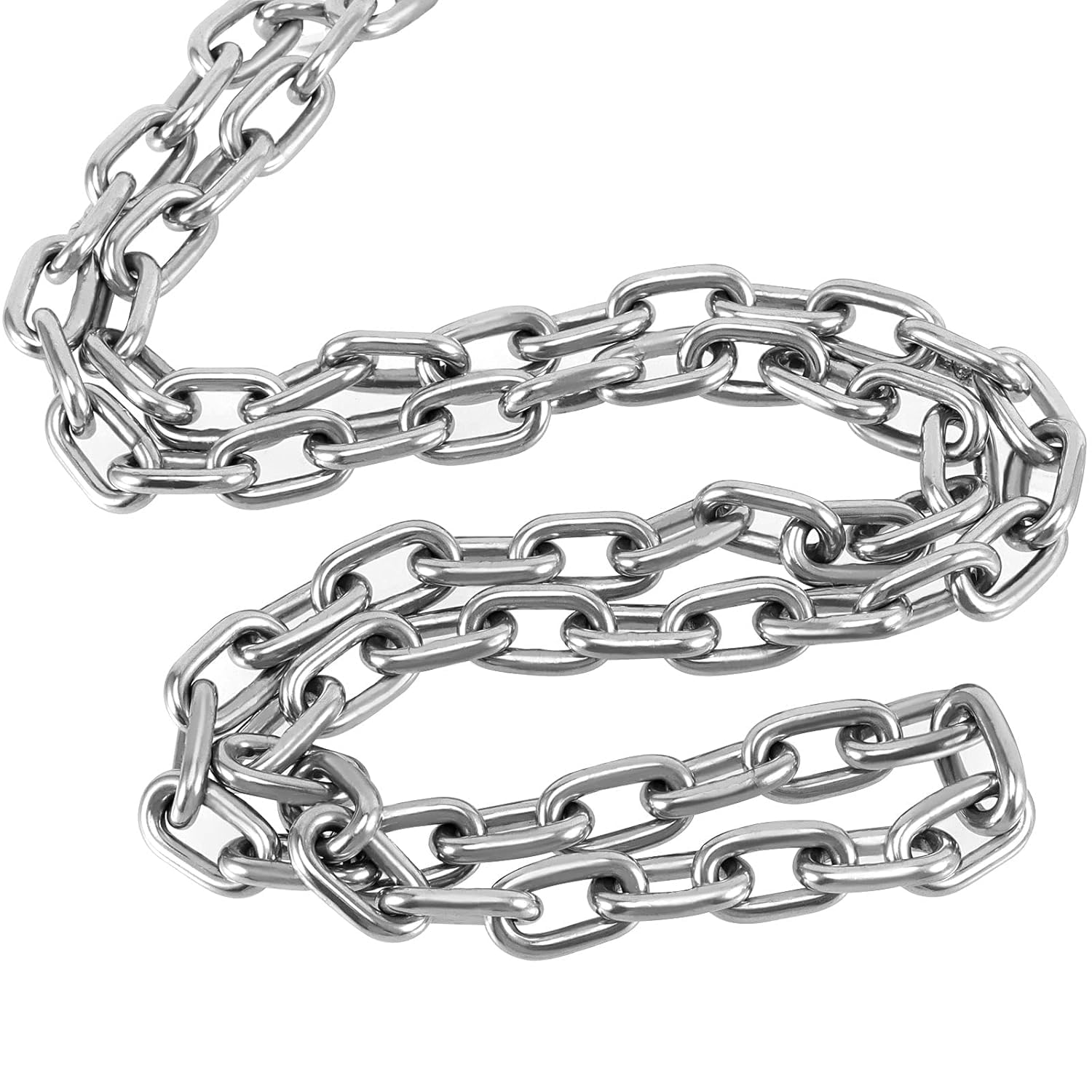 Galvanized Steel Chain, Heavy Duty 6mm Link, 20ft Length, Stainless Steel Coil Chain for Outdoor Fence Gate, Garage Doors, Swing, Bicycle Security Lock Galvanized Steel Chain, Heavy Duty 6mm Link, 20ft Length, Stainless Steel Coil Chain for Outdoor Fence Gate, Garage Doors, Swing, Bicycle Security Lock