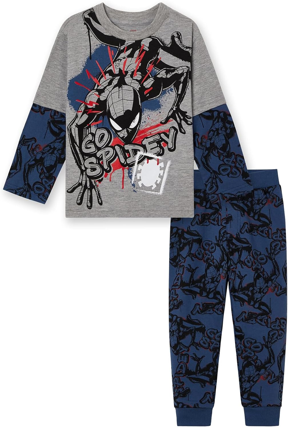 Marvel T-Shirt and Fleece Pants Outfit Set Toddler to Big Kid Sizes (2T - 14-16)