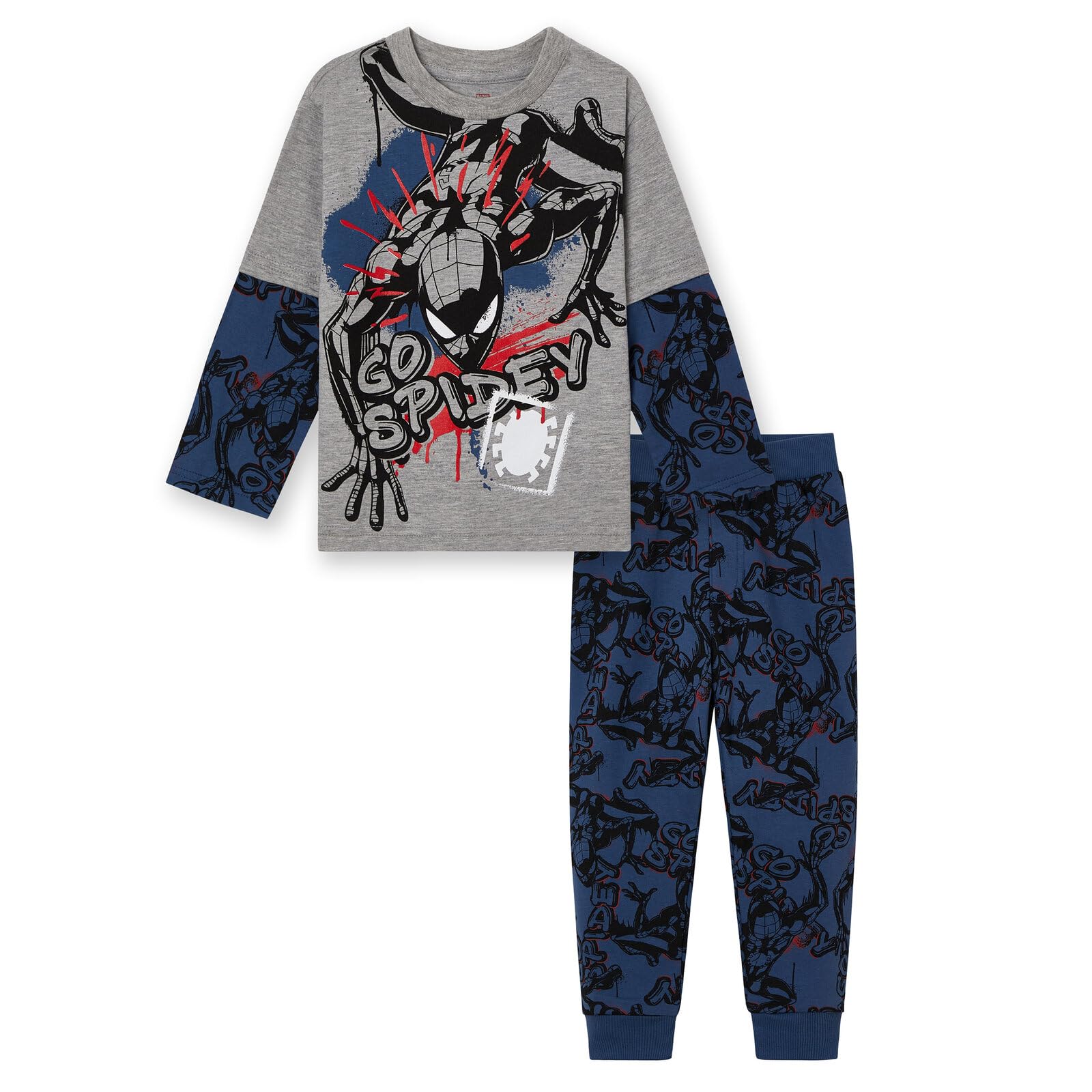 Marvel T-shirt i spodnie polarowe strój zestaw malucha do dużych dzieci rozmiary (2T - 14-16)