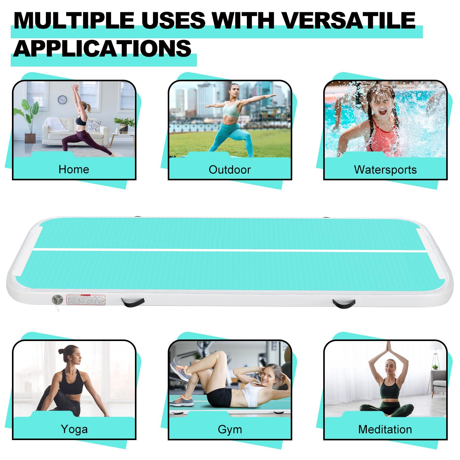 Tapis de Gymnastique Air Tumble Track, Tapis de Gymnastique Gonflable pour Tumbling 6,6ft 10ft 13ft 16ft 20ft/10cm Air Tumble Track,225/55/16 XL 99W 8i6