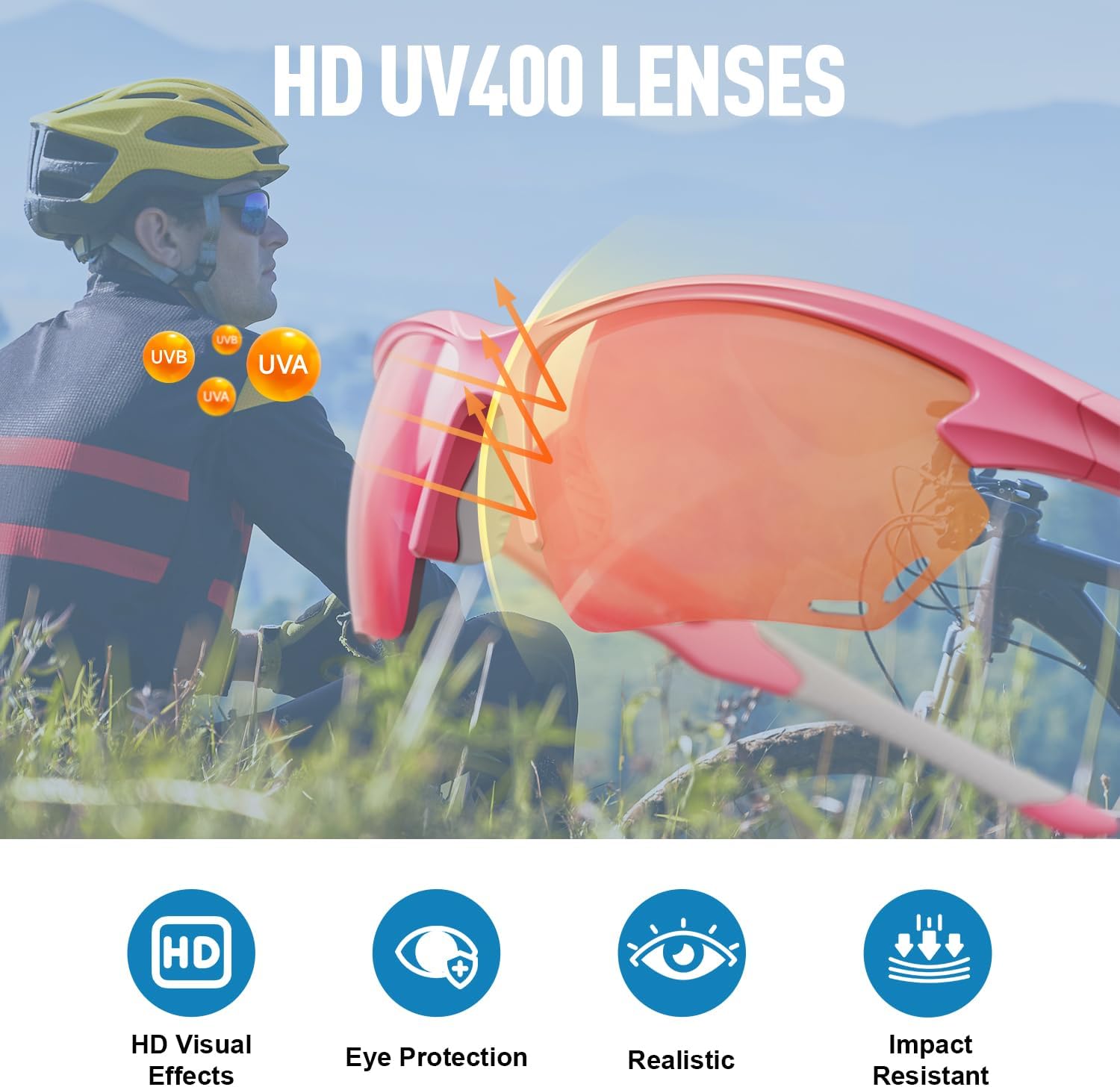 Polarized Sports Sunglasses for Men Women, Idea for Baseball Softball Cycling Fishing Running Golf Glasses TR90 Frame - Image 3