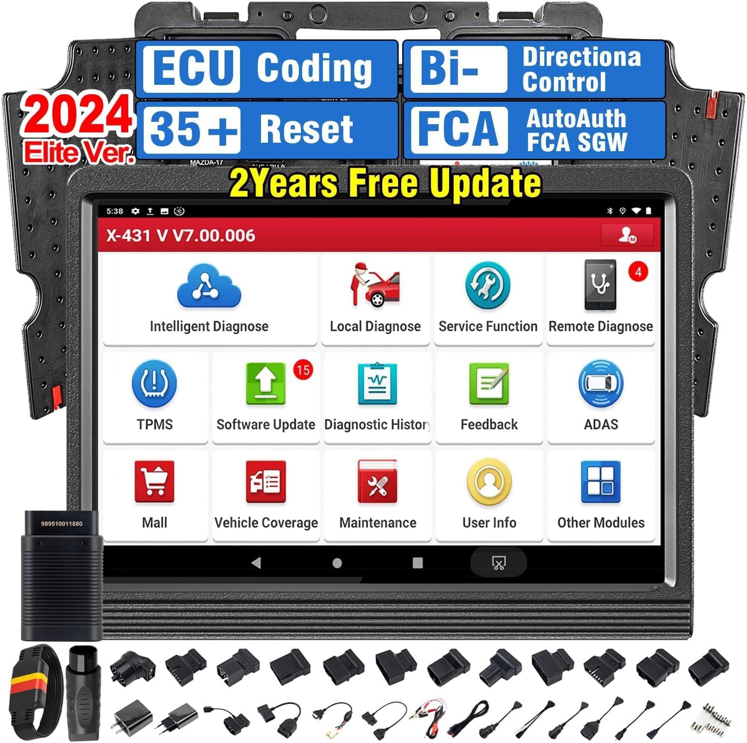 X431 V Pro (Same Function As X431 V+) Bidirectional Scan Tool All System Diagnostic Tool With Ecu Coding,Key ProgRAMming, Actuation Test, 31+ Relearn Reset Services, El50448 Tpms Tool