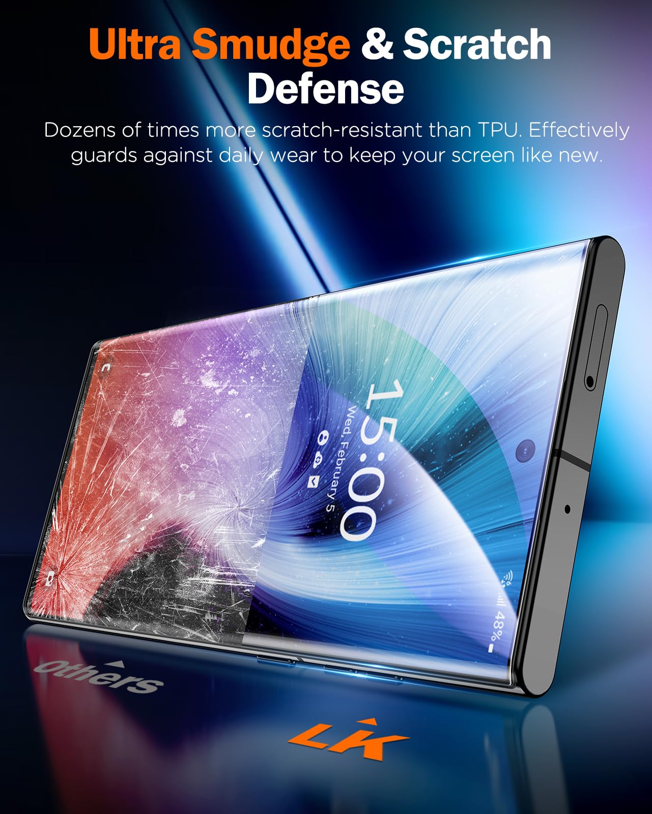 LK Pellicola protettiva per Samsung Galaxy S22 Ultra [rivoluzionaria nano-ceramica] pellicola protettiva [protezione anticaduta militare] copertura completa [senza bolle] aggiornamento di pellicola