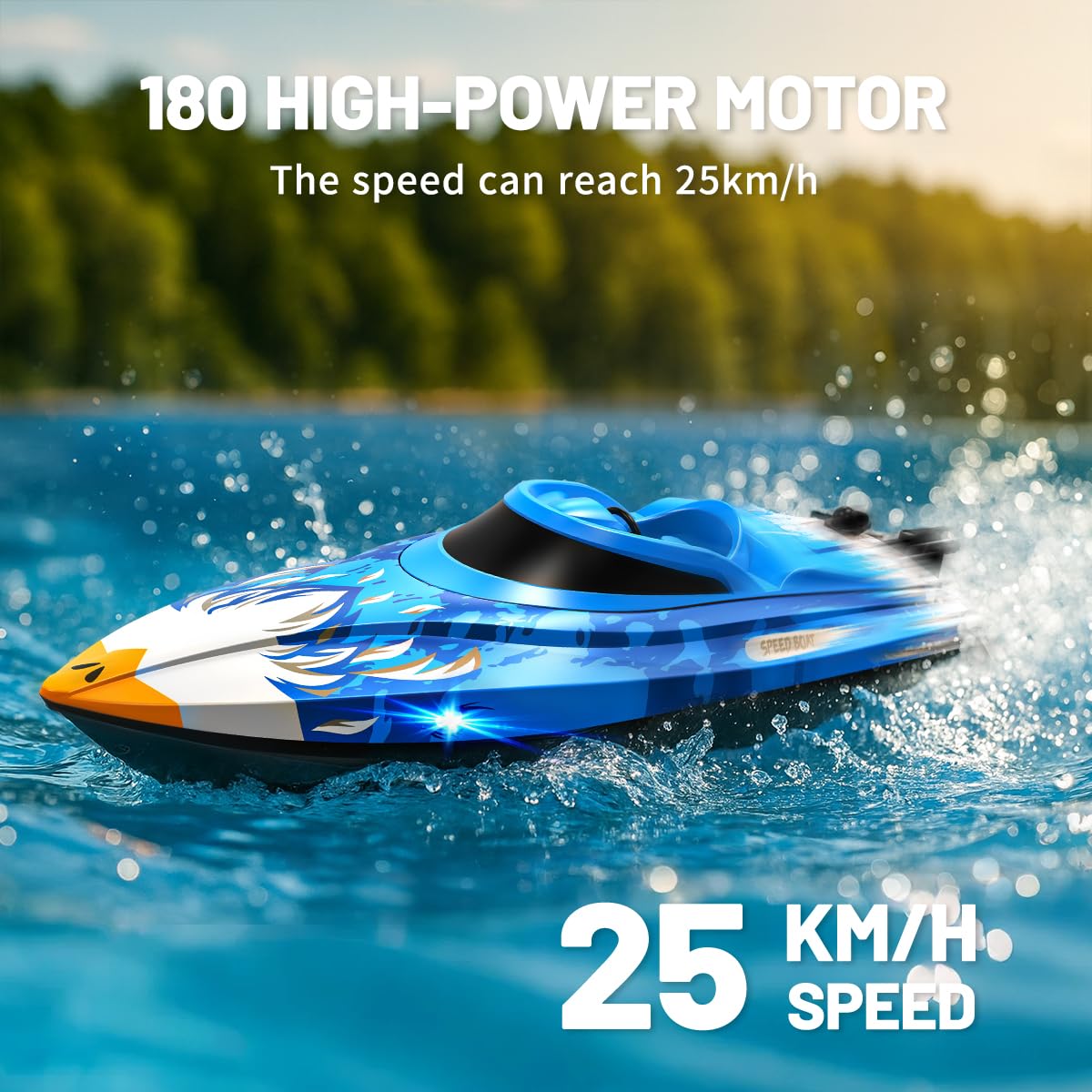 Bateau Télécommandé 24 GHz – Avec Pulvérisation D'Eau Et Lumières – NEUF