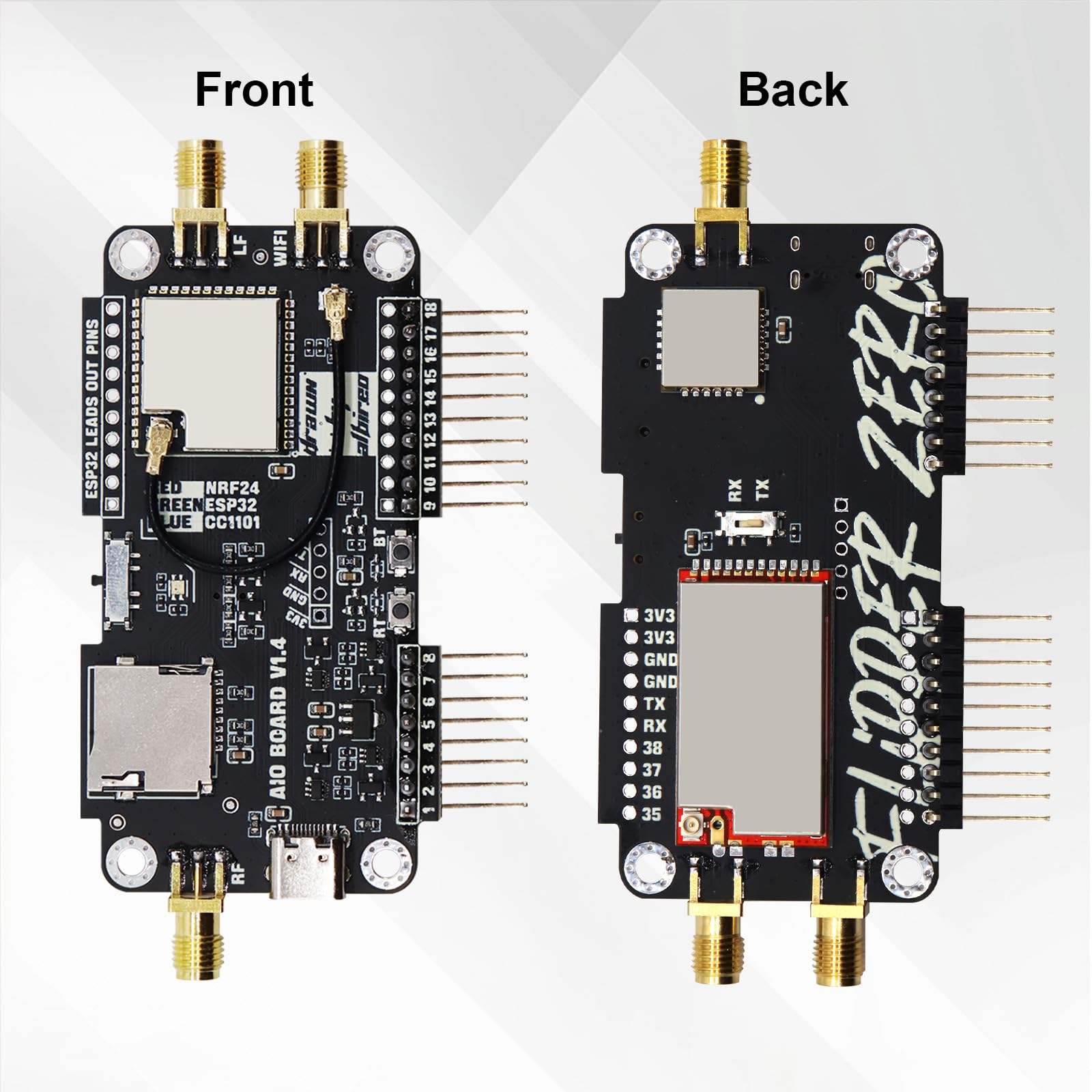 2.4G WiFi Modulo scheda di sviluppo per Flipper Zero，AYWHP Modulo CC1101 Supporto NEF Sniffer/Mousejacker