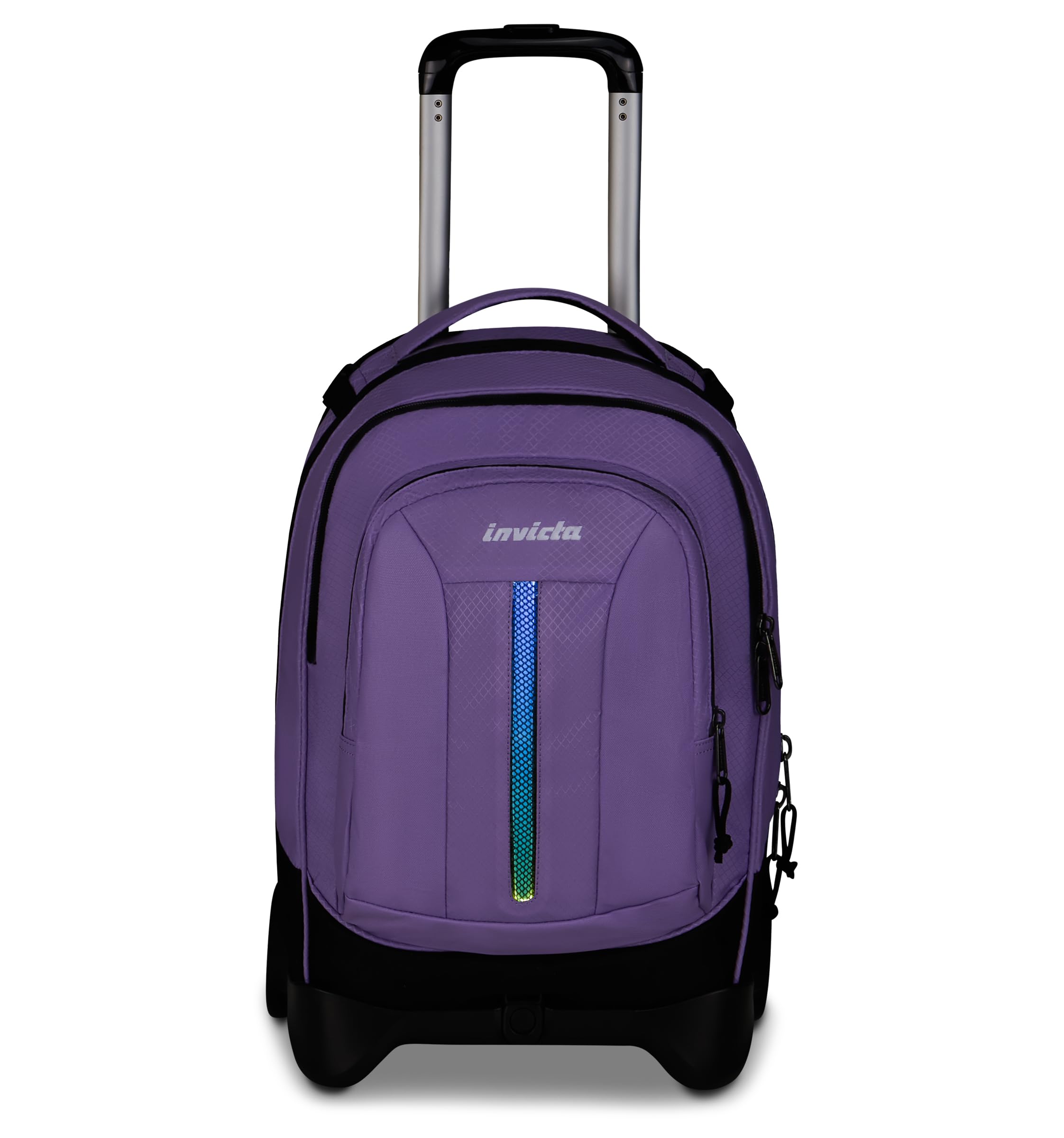 Invicta Trolley Plug Led, Lilla, 34 L, Doppio Scomparto, Led frontale incorporato, Cross-over System, Tasca attrezzata, Tasca porta pc, Tasca portaborraccia, Scuola media e superiore, Ragazza
