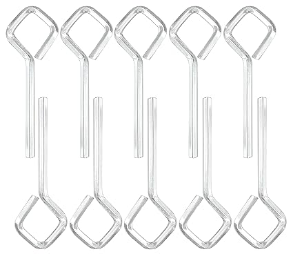 WOODGUILIN 1/8? Standard Hex Dogging Key with diamond Full Loop , Key-Ring Style Dogging Key Set 1/8 Allen Wrench Key for Push Bar Door Panic Bars, Security Door, Solid Metal-10 Pack?1/8, silver?