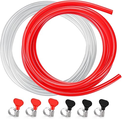 Kit de Líneas Dobles de Gas CO2 para Kegerator de Cerveza de 10 Pies, Tubería de Líneas de Cerveza de Barril ID 316" y Manguera de Gas CO2 ID 516",