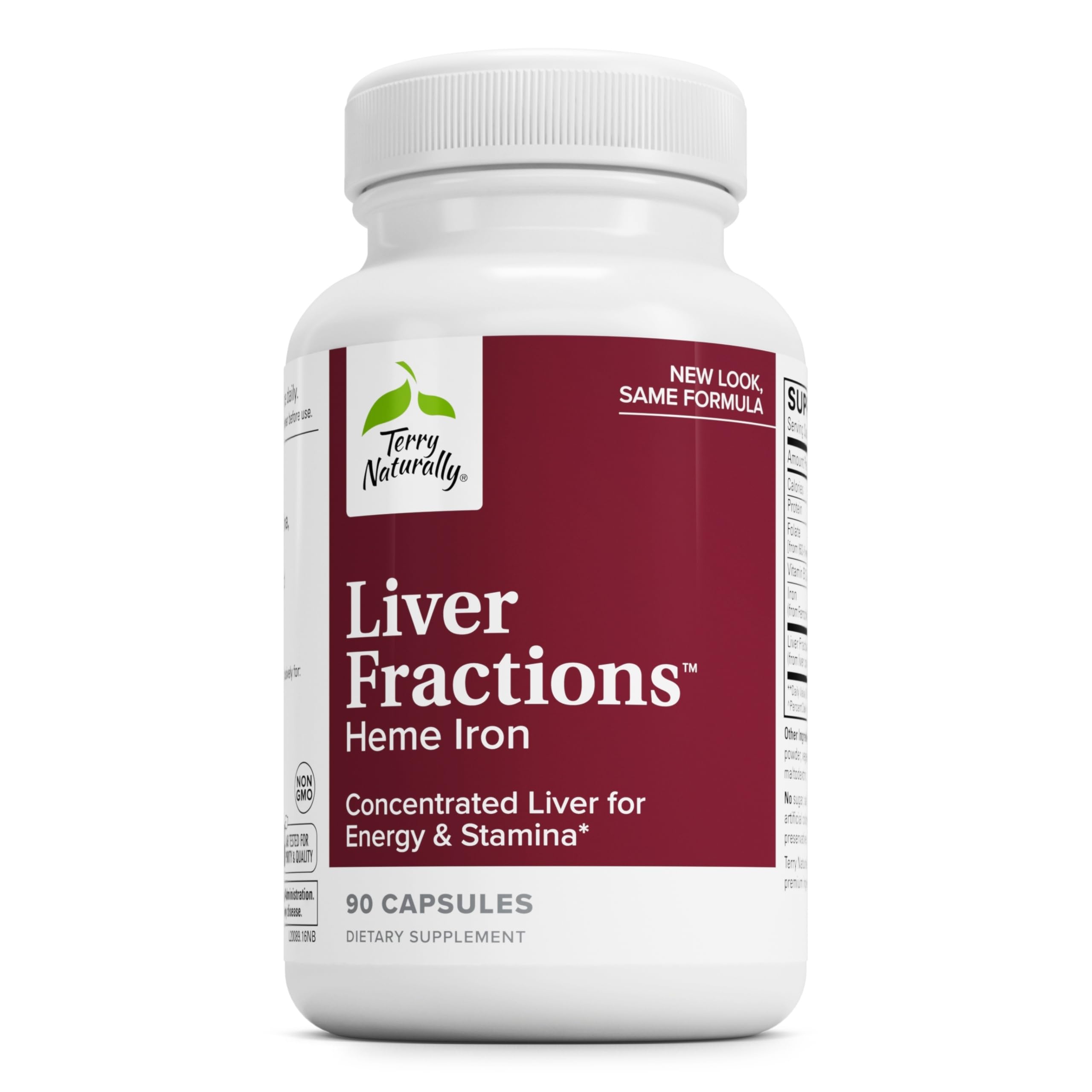 Terry Naturally Liver Fractions - Heme Iron & Energy Support - 90 Count