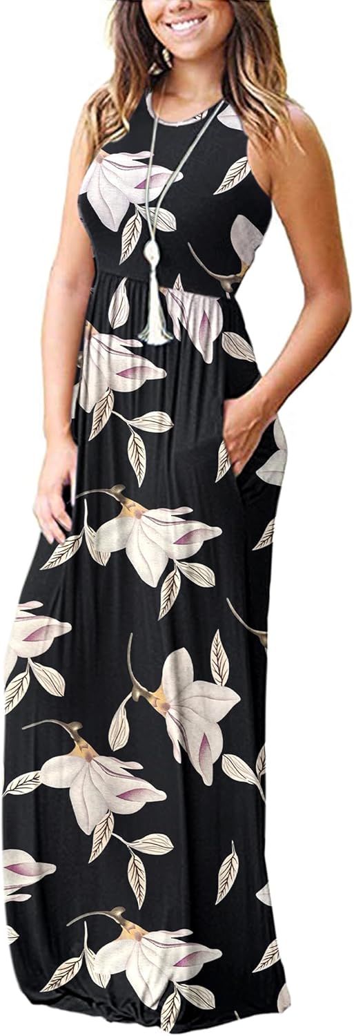 AUSELILY Women's Summer Sleeveless Loose Maxi Dress Casual Long Dresses with Pockets 2026 New - Image 2