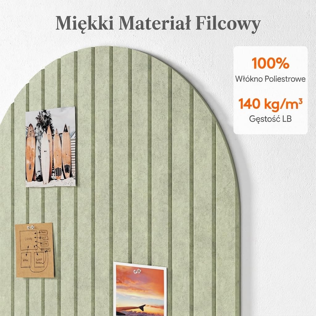 Lifewit Zestaw 4 tablic do przypinania w kształcie kapsułek, alternatywa dla ściany korkowej, 120 x 60 cm, duże płyty filcowe z 40 pinami, całkowicie samoprzylepne panele ścienne do dekoracji, domu