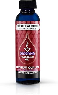 AROMAR Premium Fragrance Oil, Pack of 3 Cherry Almond5 2oz. Bottles. Long Lasting Aromatic Scent, Fresh and Revitalizing Aromatherapy for Living Room, Bedroom, and Kitchen