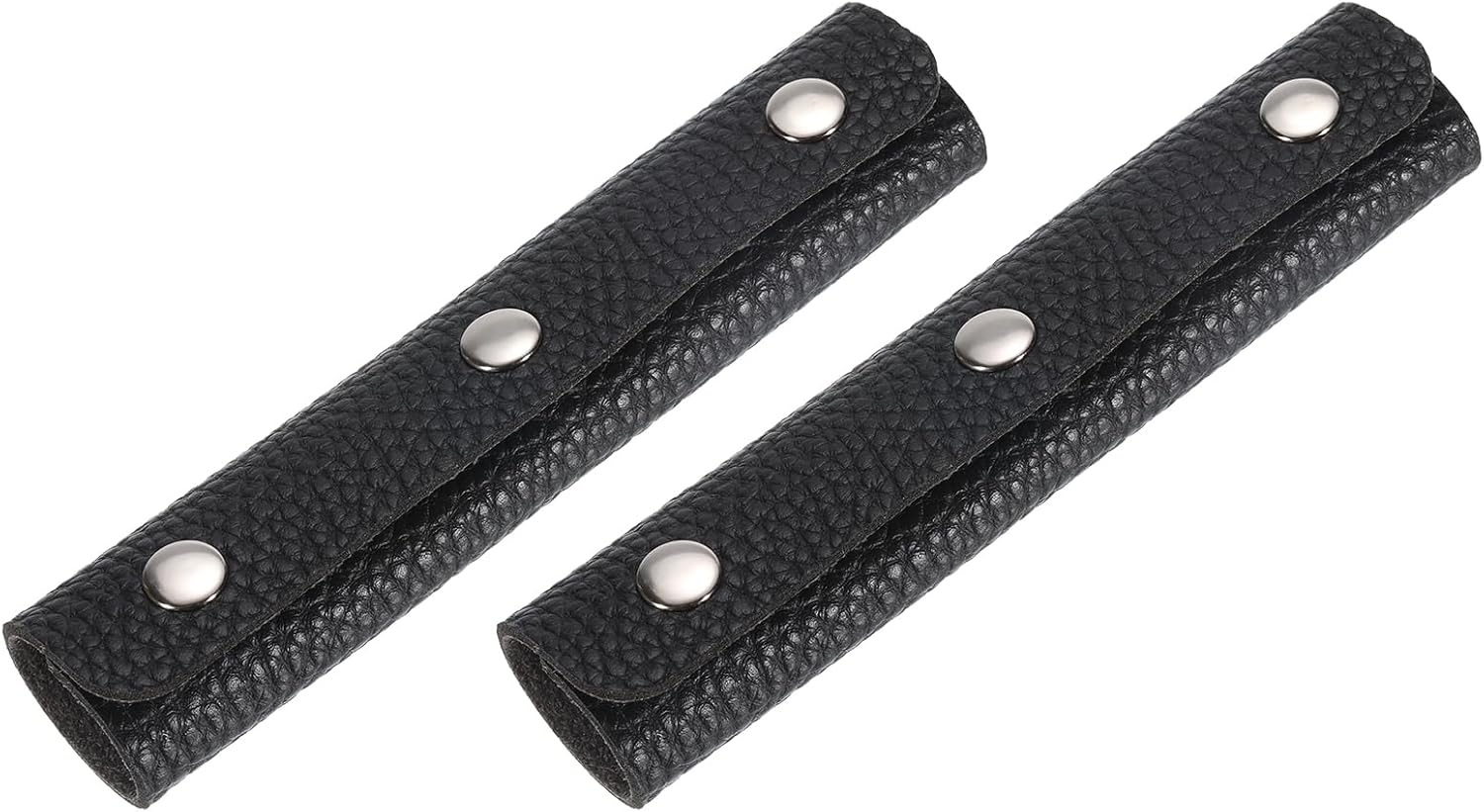 uxcell 2Pcs Handbag Handle Wrap Covers, PU Leather 3 Clasps