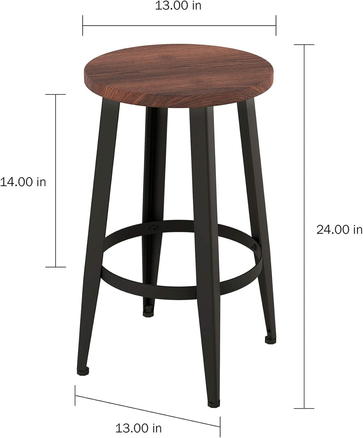 Blасk Frіdау - 70% оƒƒ Bar Height Stools – Backless Barstool with Metal Base, Wood Seat – Seating for Kitchen or Dining Room – Modern Farmhouse Accent Furniture by Lavish Home – 29.75-Inch (Set of 2)