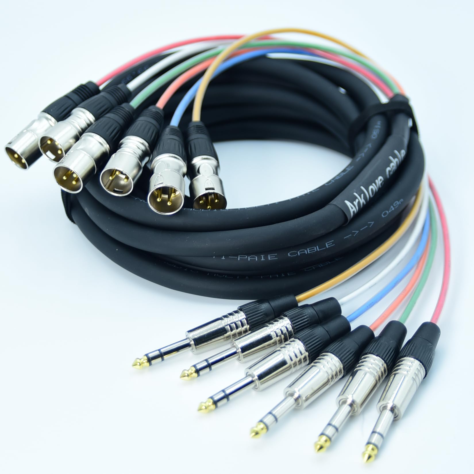 50ft dmx cable 50ft trs snake cables audio balanced patch 1/4" to xlr male cable 6 channel connector digital splitter microphones stage & studio