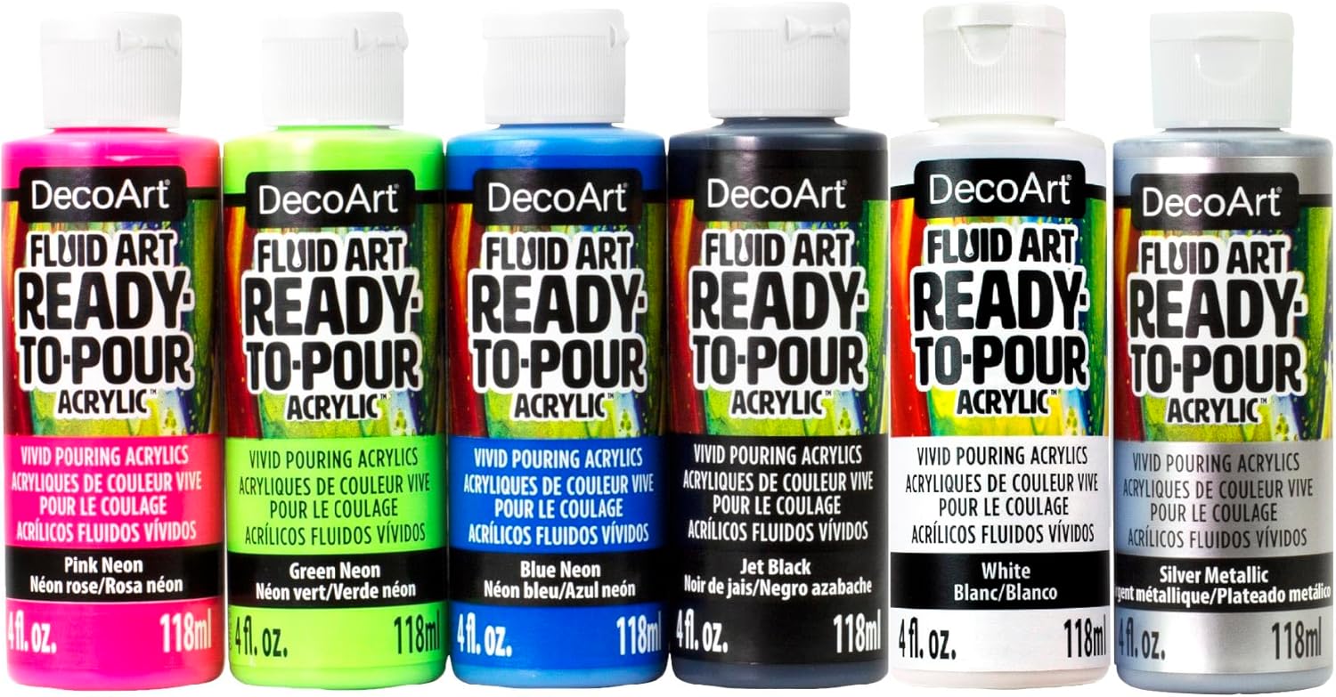 DecoArt FluidArt Paint Pouring Value Pack 4/Pkg-Galactic, Assorted