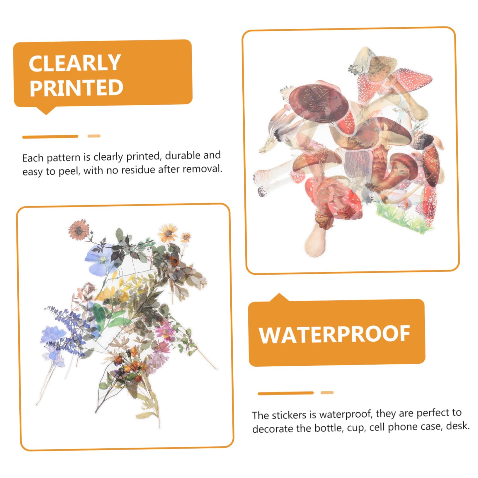NUOBESTY 600stücke Pflanzenaufkleber Transparente Pet Blumen Sticker Für Scrapbooking Handbuch Fotoalbum Und Journaling Ästhetische Designs Für Kreative Bastelprojekte