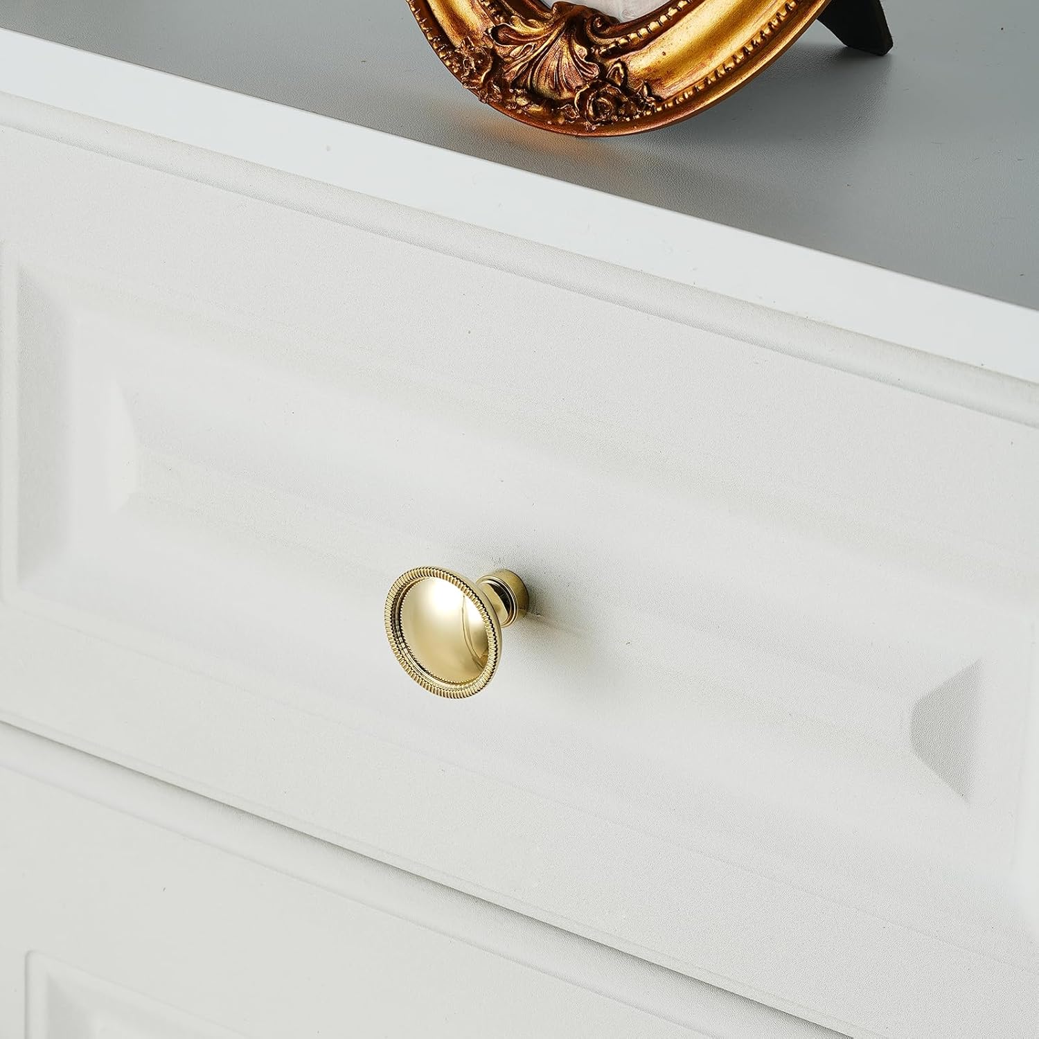 2 Pack Solid Brass Cabinet Knobs Drawer Knobs Gold Cabinet Handles for Cupboard Dresser Wardrobe Furniture Kitchen & Bathroom (Gold)
