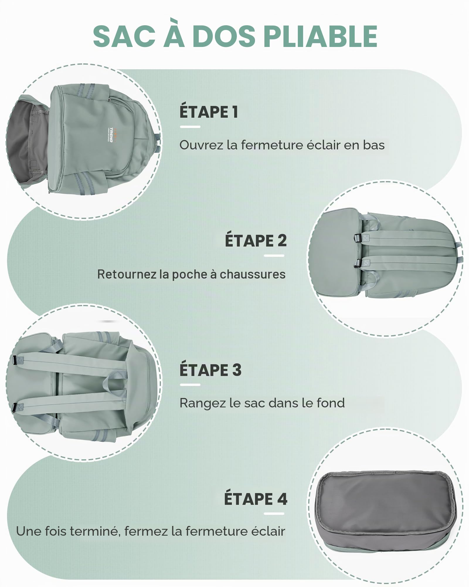SZLX Sac à Dos Femme pour Le Sport pour Le Aptitude Voyage Nager Alpinisme Randonnée Multifonction Pliable Sac De pour La Gym avec Compartiment à Chaussures et Sac Etanche Sac Sport Imperméable Homme