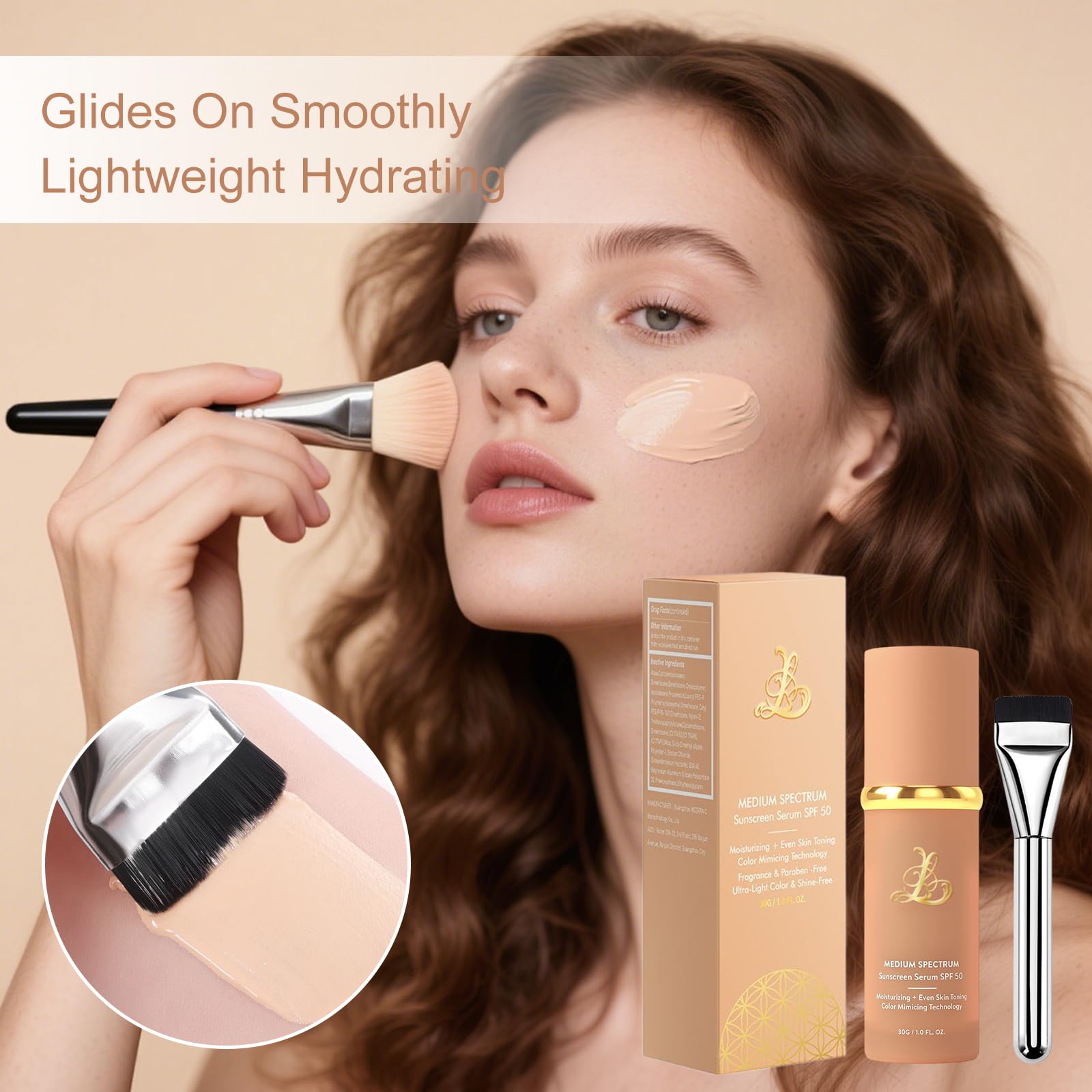 Base De Maquillaje Que Cambia De Color SPF 50+ Base Que Cambia de Color Antiedad Hidratante Larga Duración y Resistente al Agua