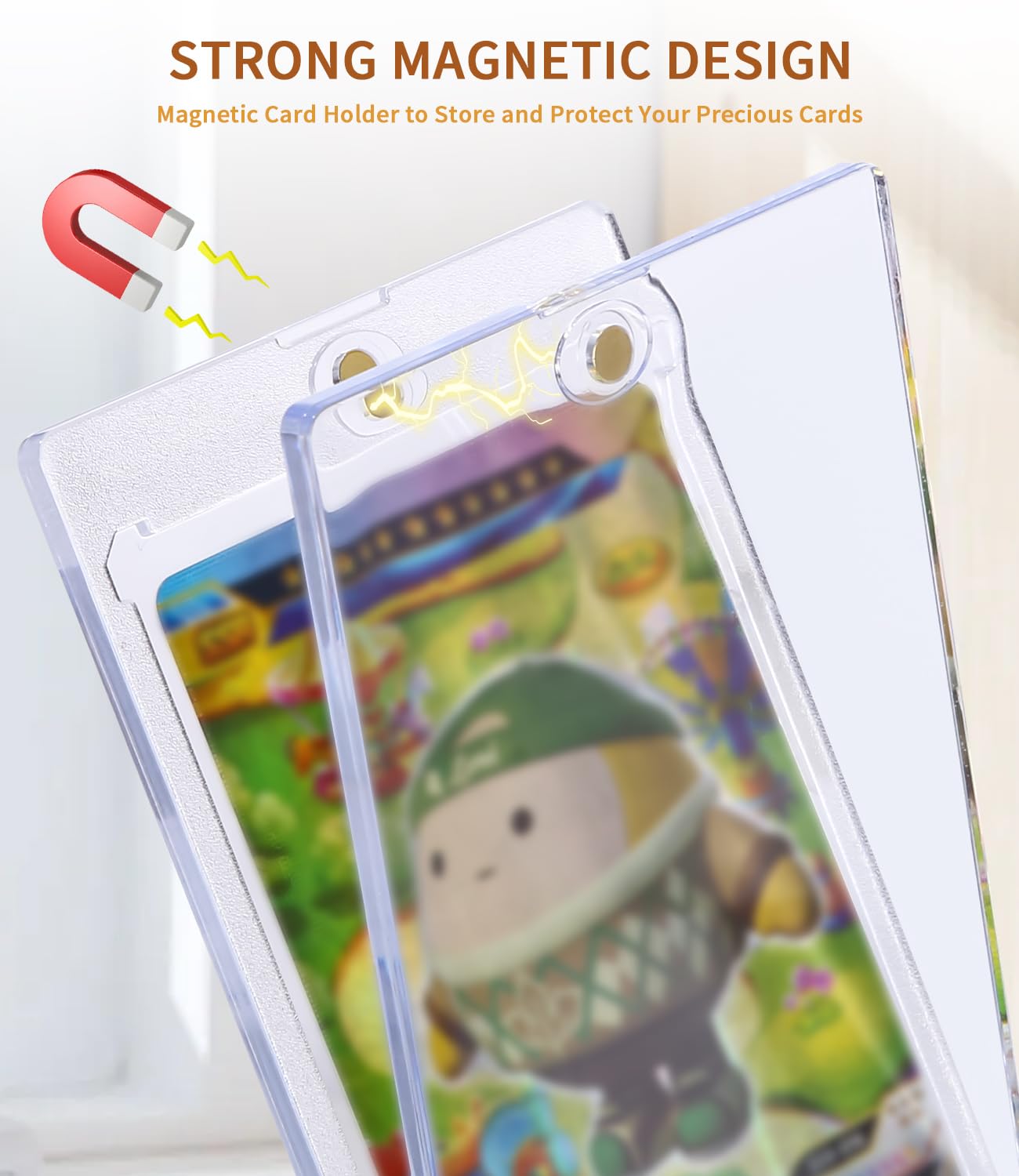 Supporto Magnetico Per Carte Da Collezione ALiLEo – Acrilico Trasparente Per Pokemon, MTG, Yu-Gi-Oh (2 Pezzi)