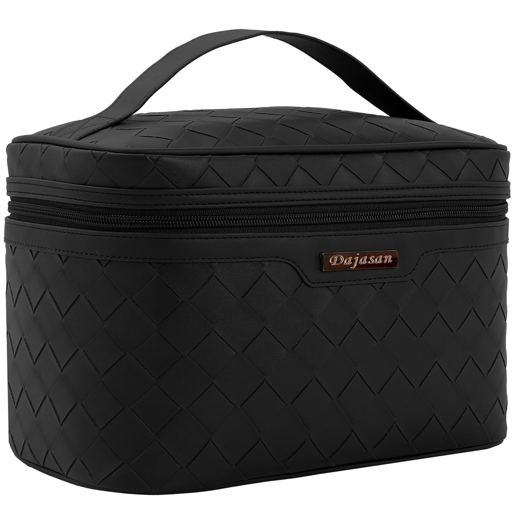 Dajasan Makeup Bag Cosmetic Bag, Travel Makeup Bag, Large Capacity Makeup Organizer Case, Portable Travel Toiletry Bag for Women Girls, PU Leather