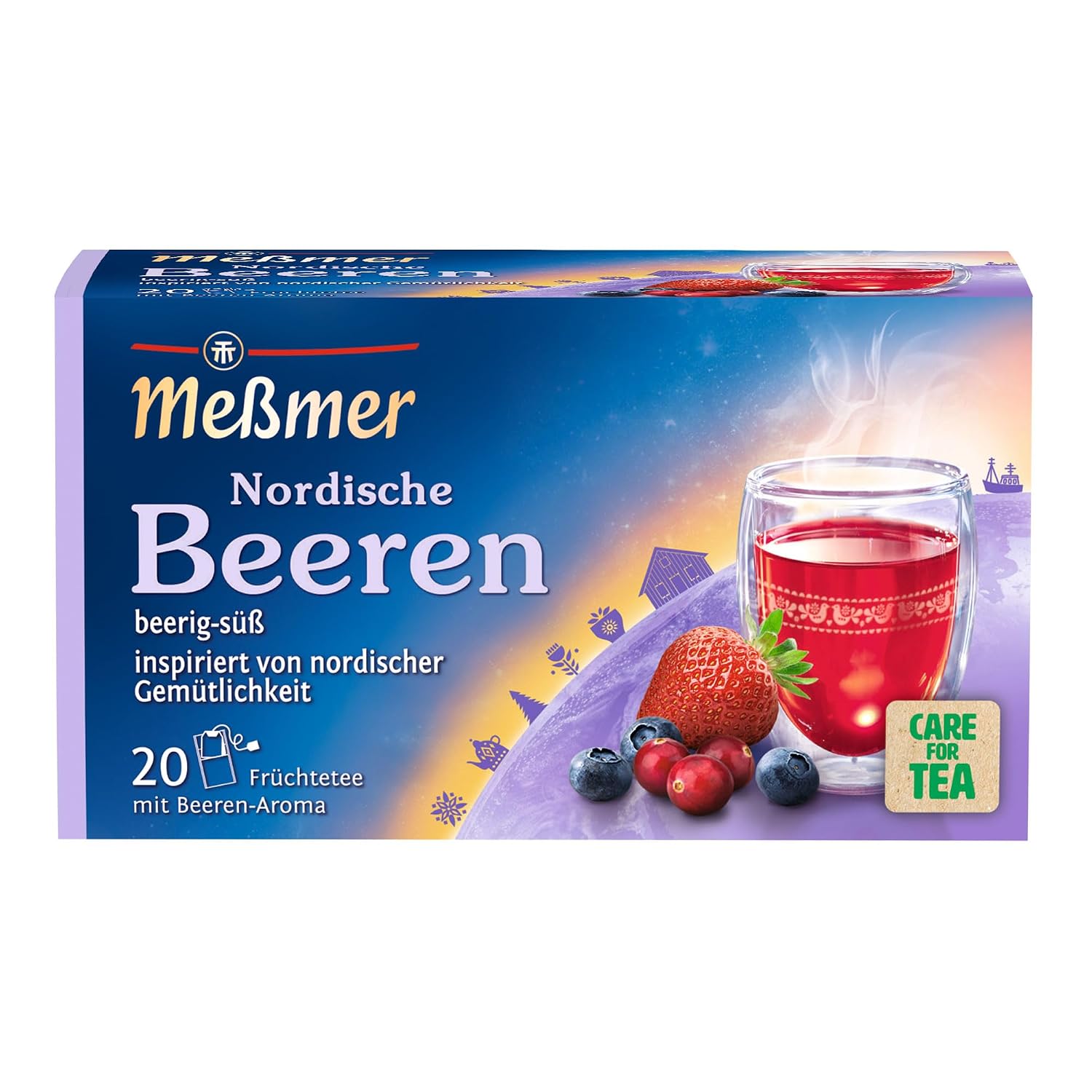 Meßmer Ländertee | Nordische Beeren | 20 Teebeutel | Glutenfrei | Laktosefrei | Vegan