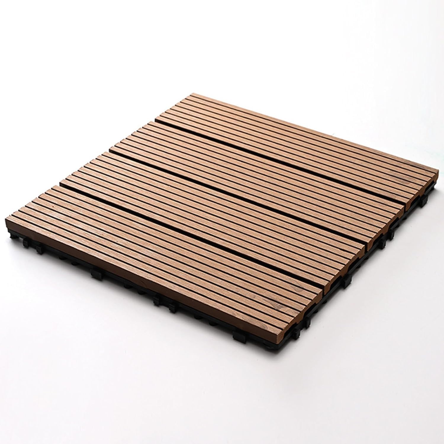 Carreaux de sol extérieurs emboîtables en bois plastique aspect log pour patio