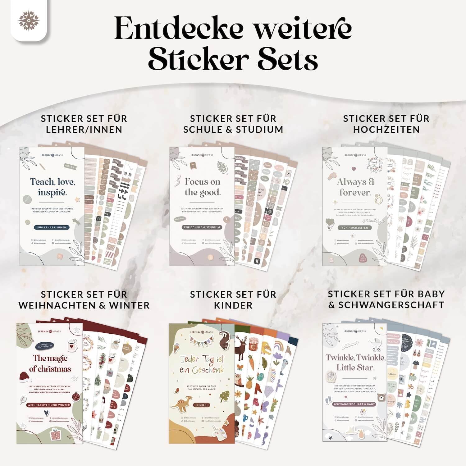 Lebenskompass Sticker Set