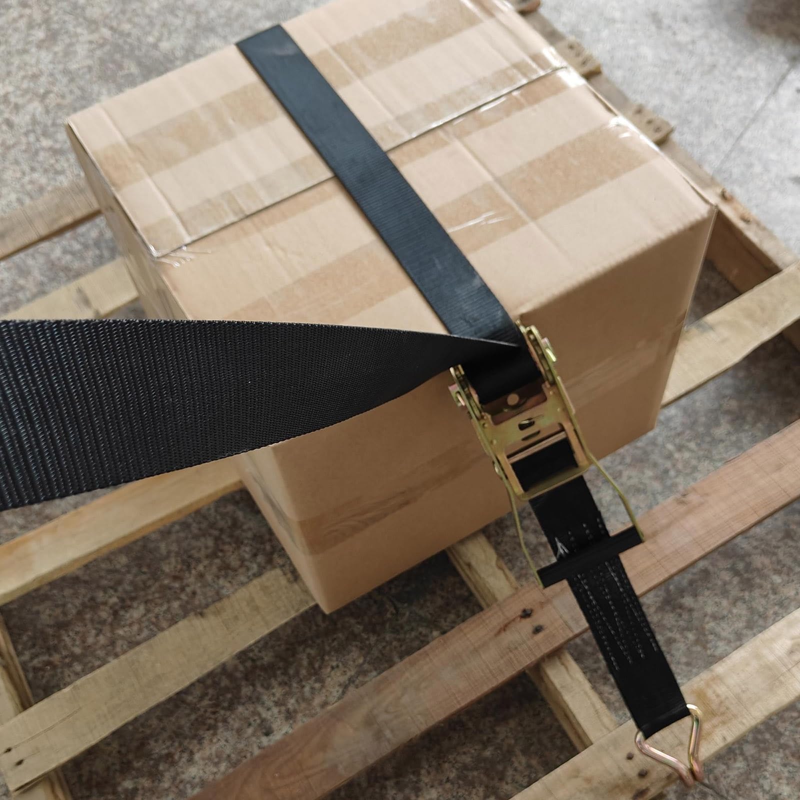Cinchas de Amarre para Carga Pesada Correas de Trinquete para Carga, 5cm de Ancho Correas de Amarre para Logística y Transporte/Furgón de Mudanzas/Fijación de Cajas/Fardos de Heno, Negro(8m/26.2