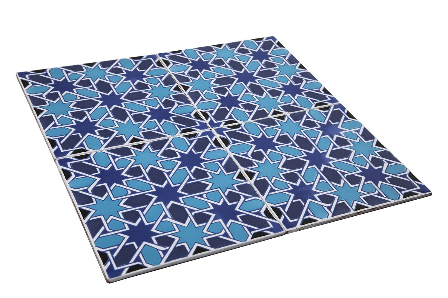 Cerames Azulejos de Cerámica Marroquí Casablanca - Azulejos de mosaico Marroquí para baño, cocina, sala de estar, ducha, debajo de las escaleras | Azulejos marroquíes en estilo oriental 20x20 cm