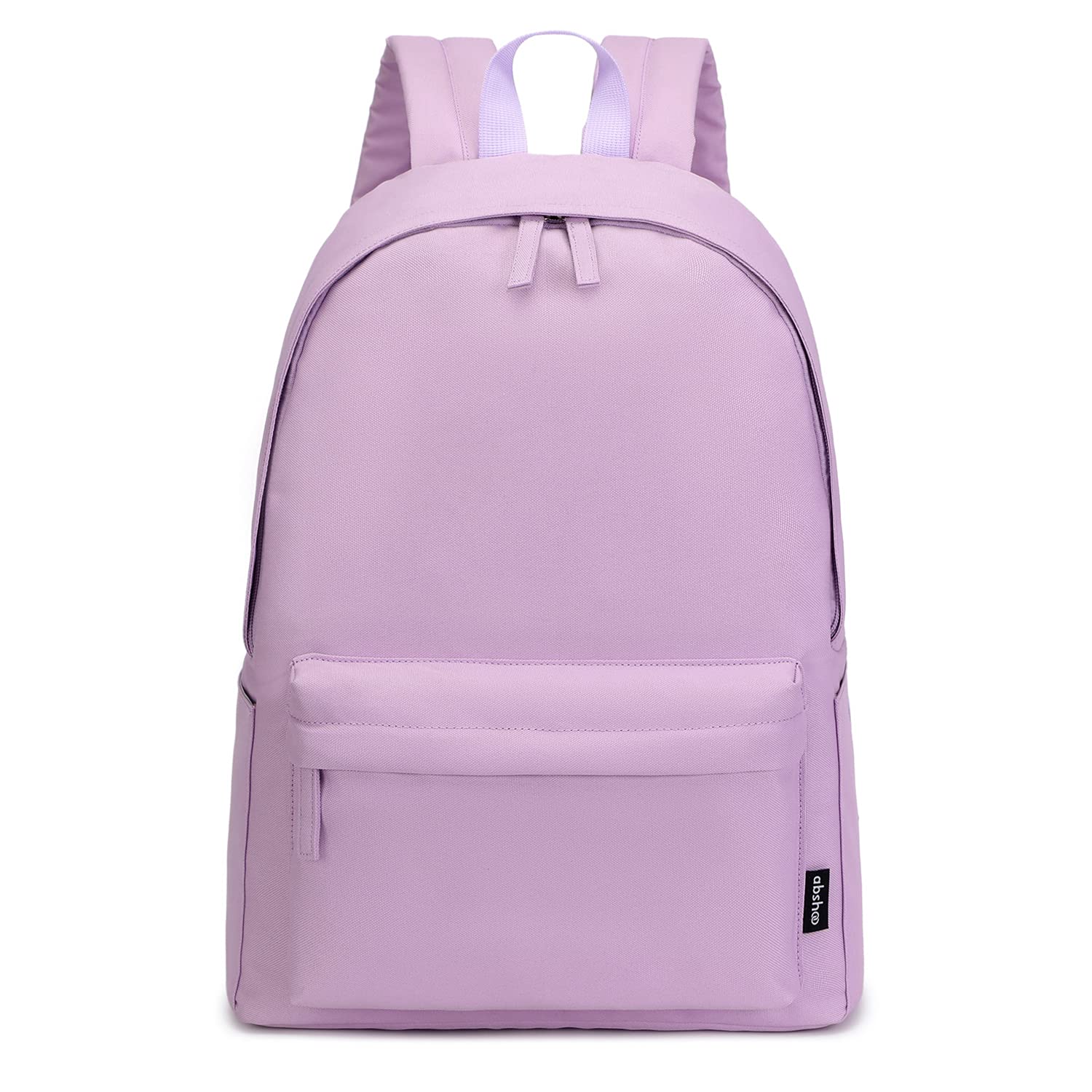 abshoo Lightweight Plain Teen Girls Backpacks for School Solid Color Women College Boobags (Light Purple)