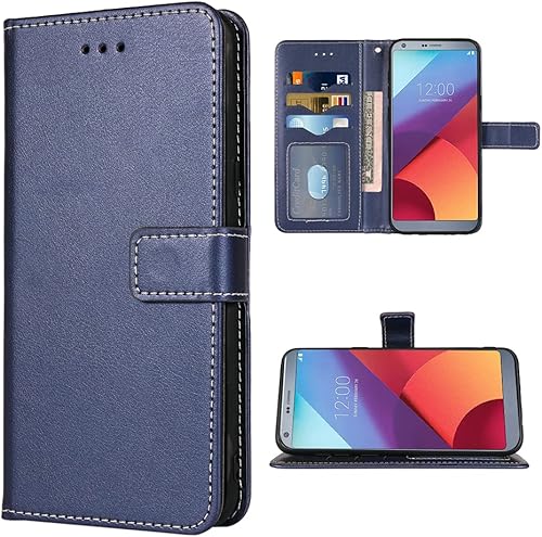 Compatible con LG G6 - Funda tipo cartera con correa de muñeca de cuero, soporte para tarjetas, accesorios celulares, fundas para teléfono LGG6