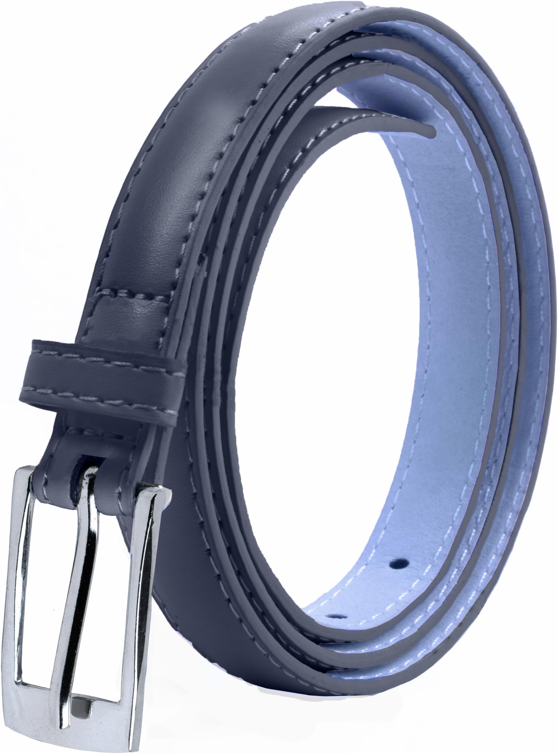 Belt Women, Skinny Dress Belt, Silver Polished Buckle, For Womens Clothes and Fine Dresses, Classy Style