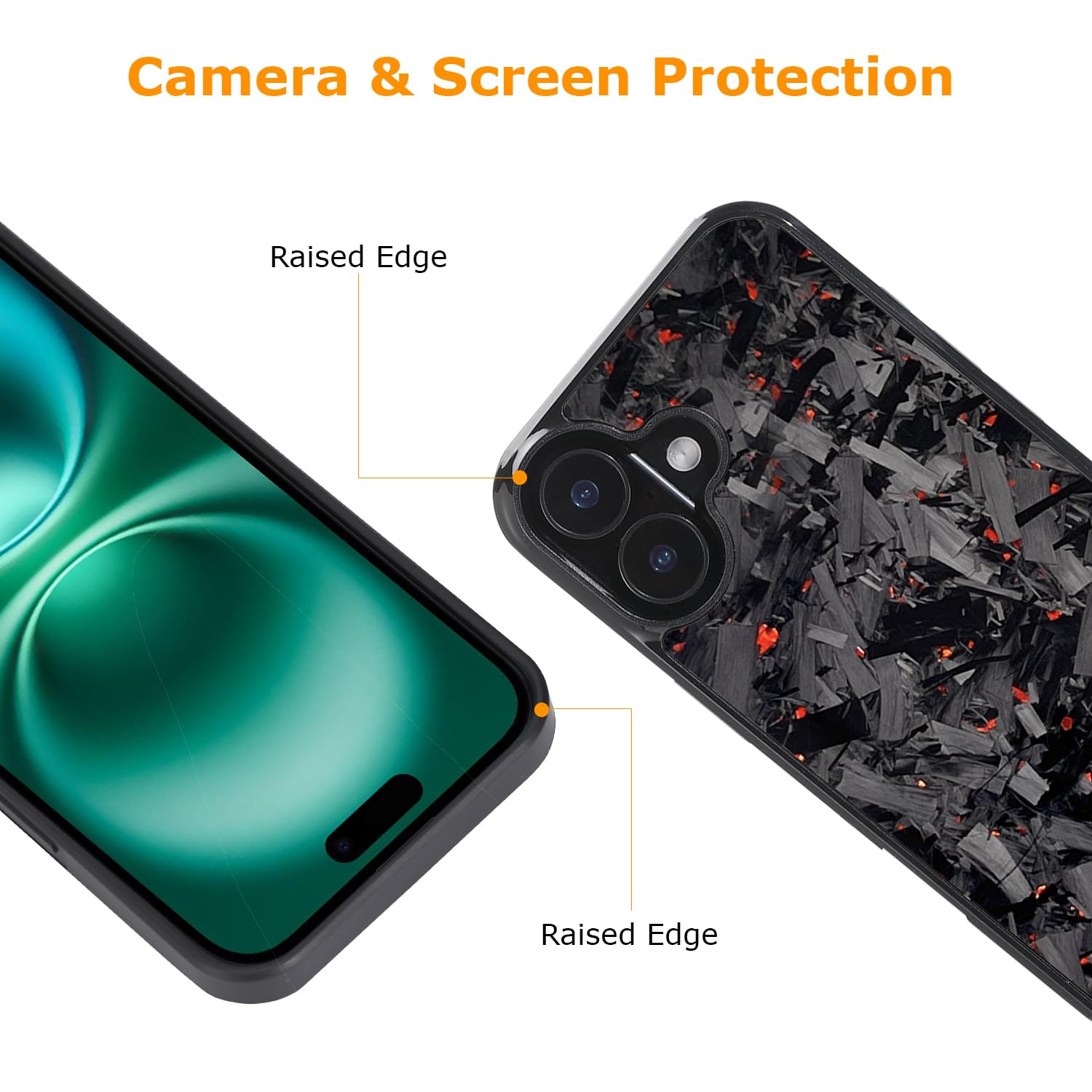 Molzar Custodia Per IPhone 15 Pro Serie Grip Con Vera Fibra Di