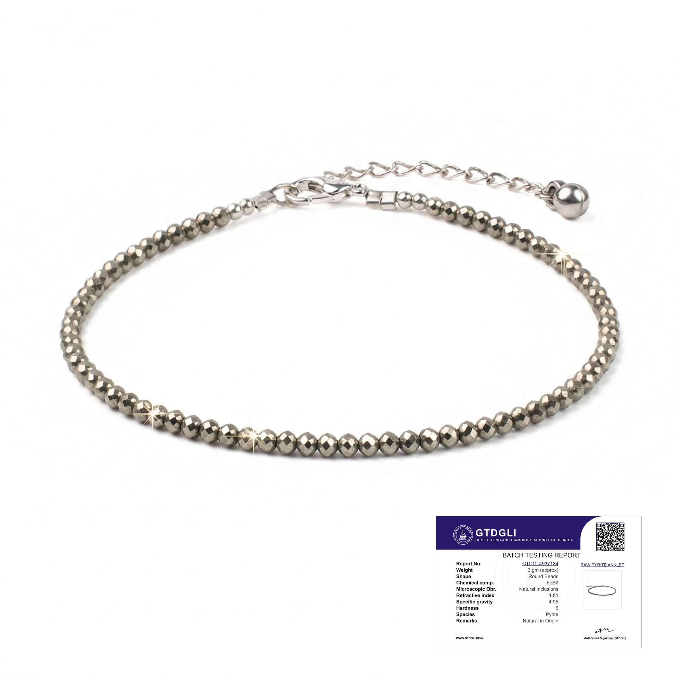 Astrotalk Raw Pyrite Anklet | Stone of Money, Protection & Power | Adjustable Pyrite Anklet for Women | Best Gift Items | Spiritual Jewellery for Women | Valentine Gift for Girlfriend