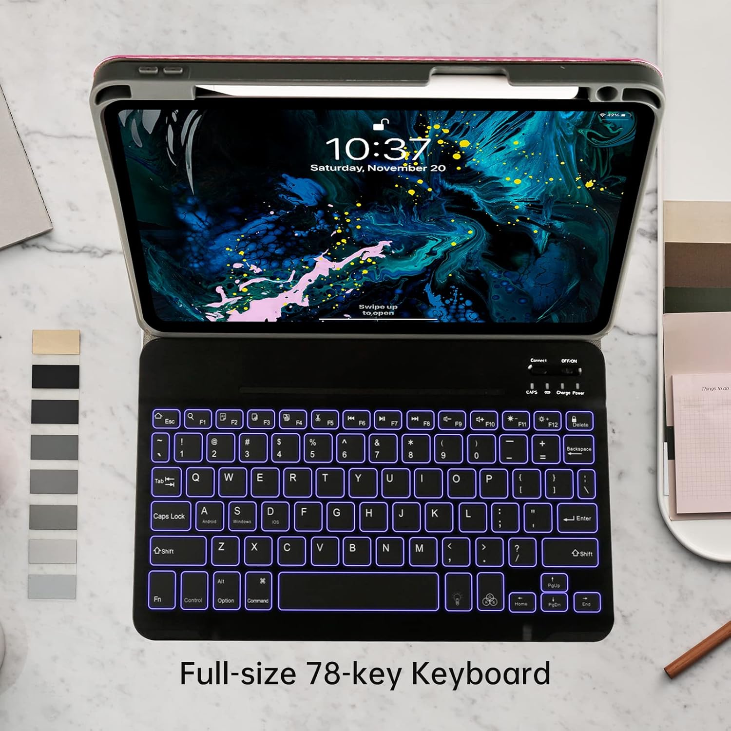 Hоlіdау Dеаlѕ 🛒 iPad Pro 11 Inch Case with Keyboard 2021/2020, iPad Air Case 4th Generation Keyboard with Pencil Holder, Detachable Wireless Keyboard 7 Colors Backlit - Flip Stand Leather Smart Cover - Pink Flаѕh Sаlе iPad Pro 11 Inch Case with Keyboard 2021/2020, iPad Air Case 4th Generation Keyboard with Pencil Holder, Detachable Wireless Keyboard 7 Colors Backlit - Flip Stand Leather Smart Cover - Pink