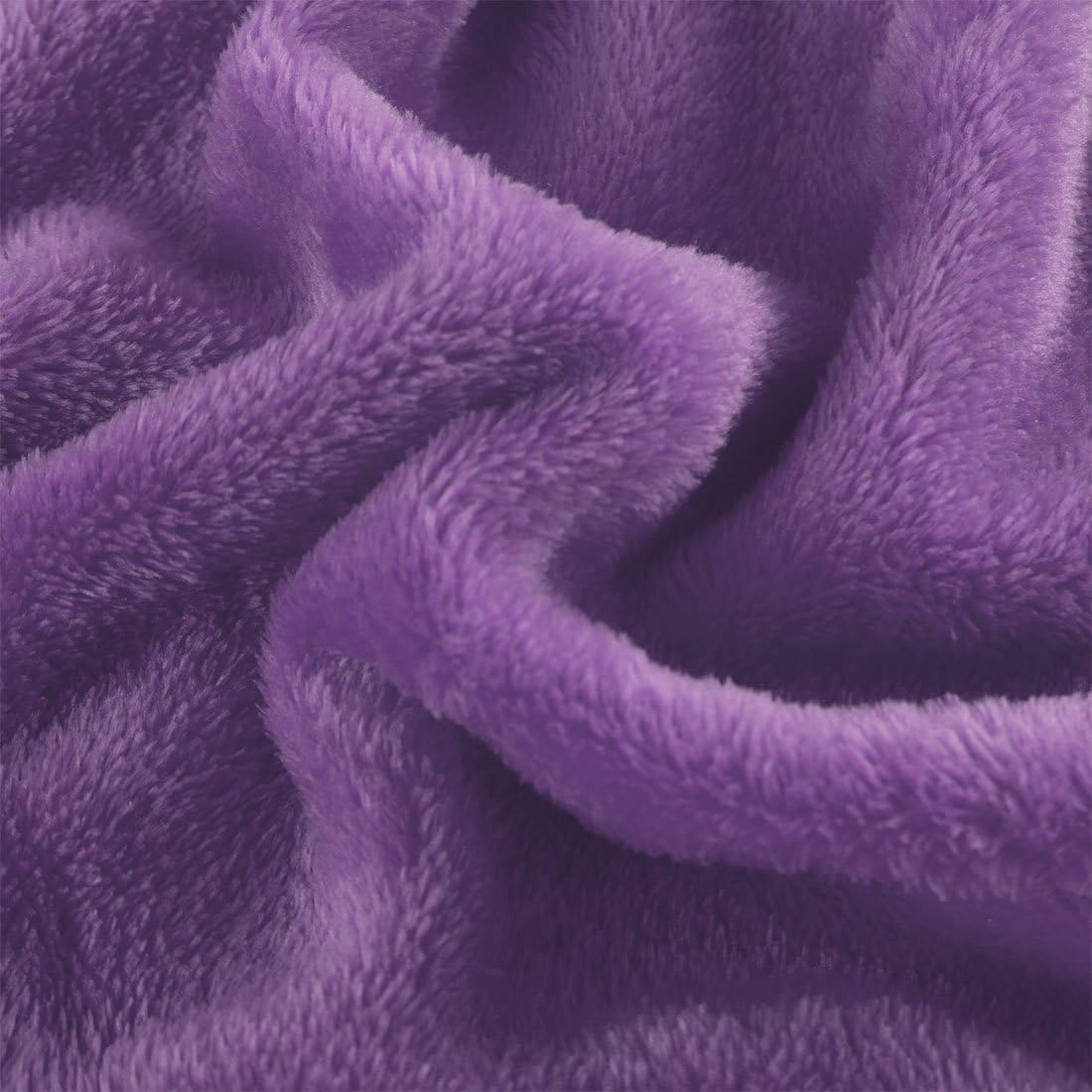 uxcell Flannel Fleece Blanket Full Size - Soft Lightweight Plush Microfiber Bed Blanket for Sofa or Couch, Machine Washable Blankets Fleeces, Dark Purple 70x78 Inch - Image 9
