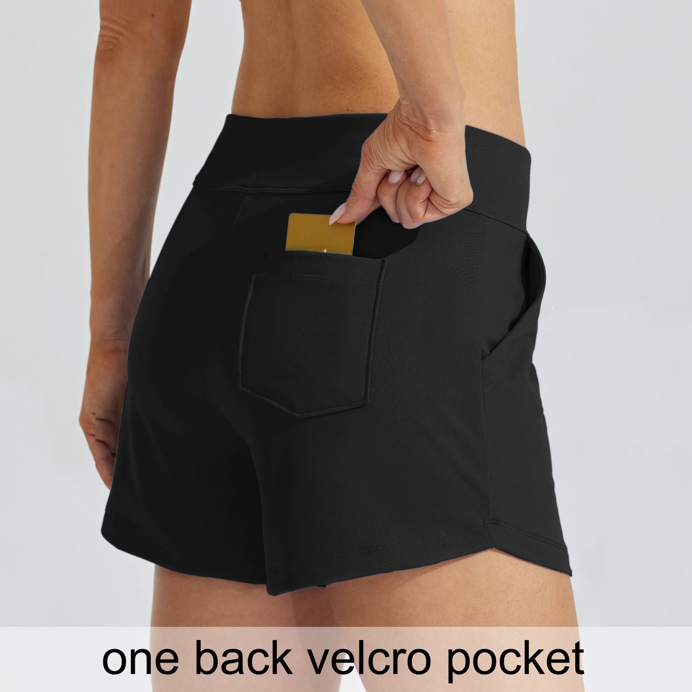 WILLIT Damskie szorty kąpielowe, kąpielówki, kąpielówki, kąpielówki, Tummy Control, szorty plażowe, 3,5 cala, z podszewką