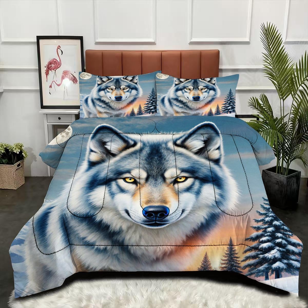 Couette loup 220x240 cm sans housse pour en finir avec la corvée de lit