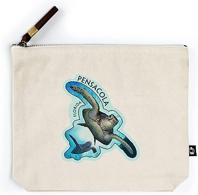 Lantern Press Pensacola, Florida, Sea Turtles Diving, Contour (100% Cotton Canvas Travel Accessory Go Bag)