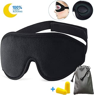 Ergonomic Sleep Mask for Women Men - Upgraded 3D Eye Mask for Sleeping, No Pressure Sleeping Mask with Earplug Travel Pouch, Adjustable Night Mask Eye Cover for Travel/Shift Work/Naps, Black - coolthings.us