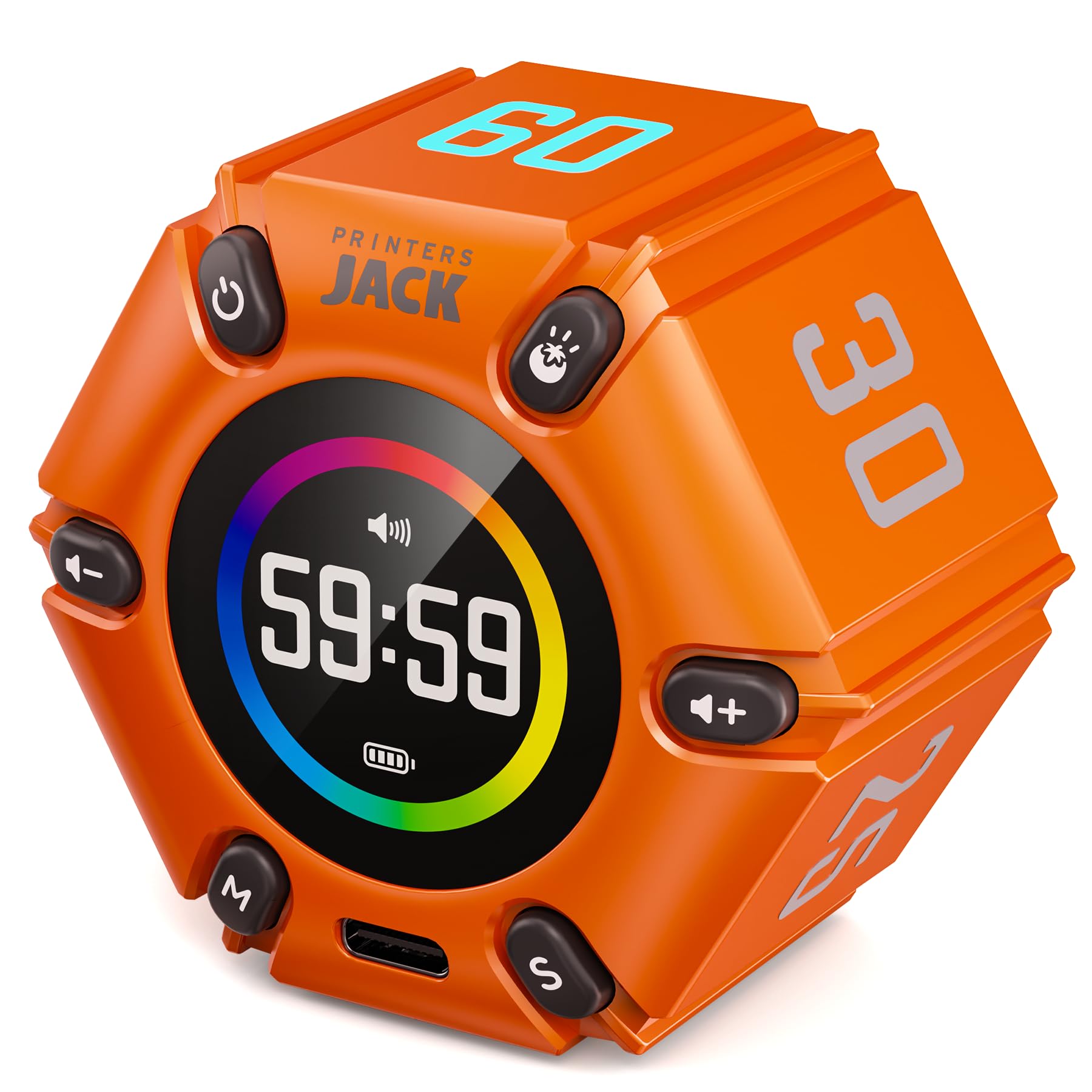 Pomodoro Timer 3/5/10/25/30/60min Preset, Mute &amp; Vibration &amp; Sound Alarm
