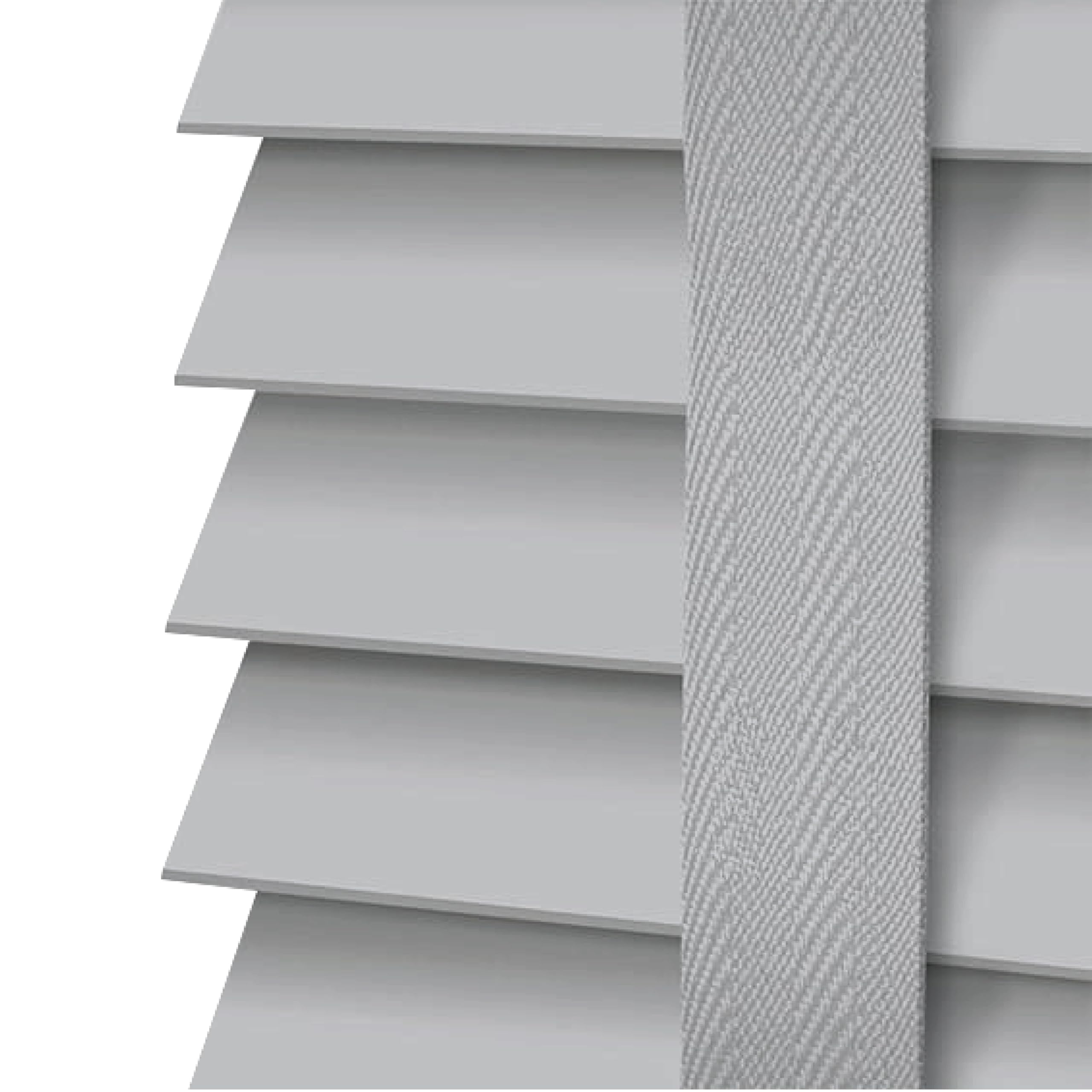 Ev Dekor Grey Faux Wood Wooden Pvc Window Venetian Blind/Blinds - Easy Fit Child Safe Trimmable Shutters - 50Mm Slats With Matching Facia (, Width: 124Cm / Length: 213Cm)
