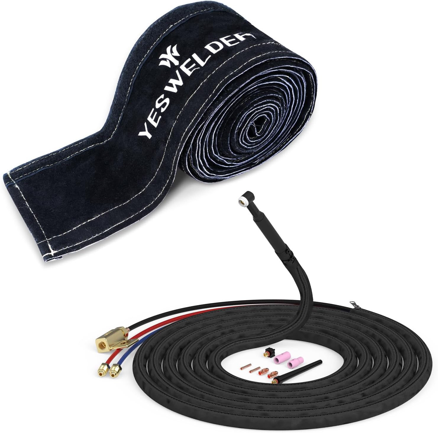 YESWELDER WP-20F Flexible Head Water-Cooled TIG Welding Torch, 250Amp, 25ft Cable, Black