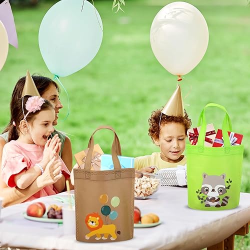 Miniatura 5 de Faccito 24 bolsas de regalo de animales del bosque, bolsa de regalo de cumpleaños de animales del bosque, bolsa de regalo de dulces de la selva,