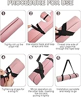 Vista 6 de Soporte para esterilla de yoga, correa de yoga de alta calidad para llevar esterillas de yoga con correa ajustable de gancho y bucle, adecuado