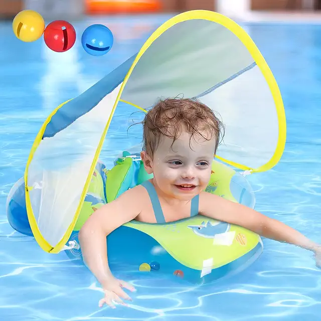 Bouée Bébé Oziral - Flotteur de Piscine Gonflable avec Protection Solaire UPF50+