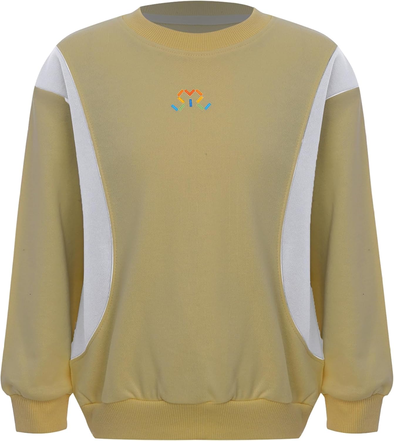 Unisex Kids Long Sleeve Patchwork Sweatshirt Sports Pullover Top Holiday Vacation Play Wear