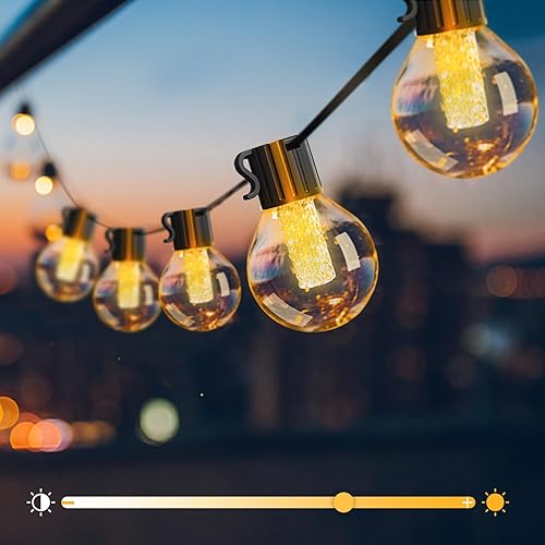 Dimmable Patio Lights Outdoor Waterproof with Remote - 49FT Outdoor String Lights with 50 Led Bulbs, 4 Modes, Timer, Hanging Edison String Lights Outside for Yard, Balcony, Backyard Festival Decor